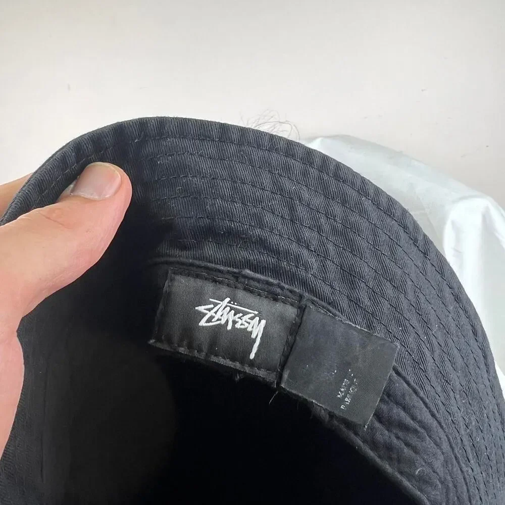 Stussy Black Bucket Hat With White Logo Size OS